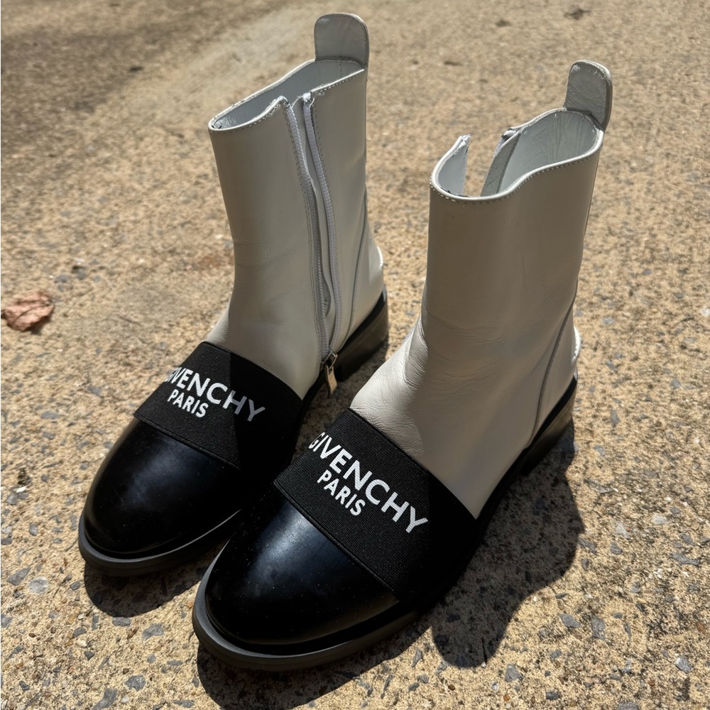 Givenchy Black and White Ankle Boots